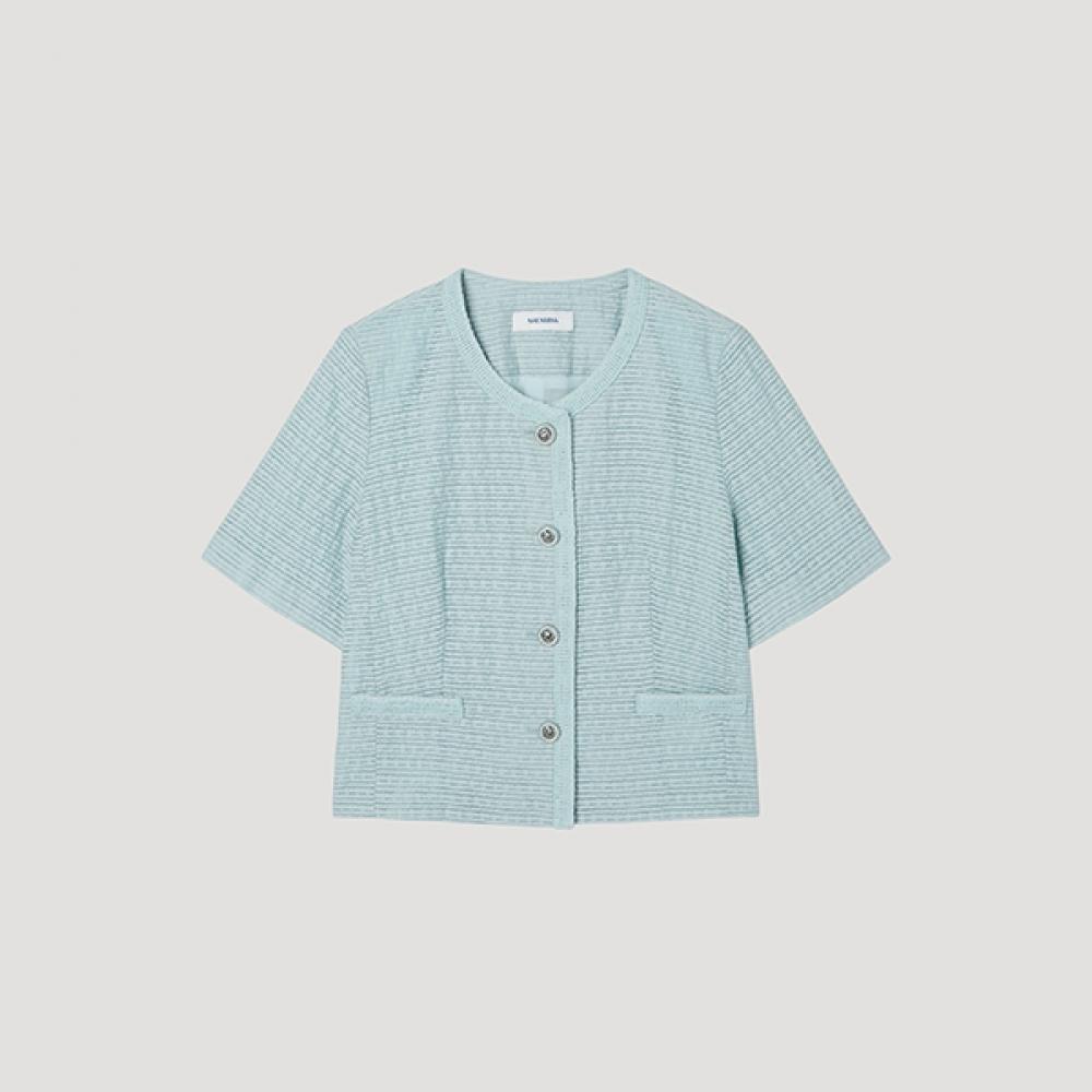 

[She S miSS] Applique Jacquard Short Sleeve Jacket Swwjkp22180 off-white/66