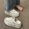 Sommer Neu Dicke Sohlen Erhöhen Hausschuhe Trend Alle Faule Leute Ein Slipper Halbschuh Mode Lässiger Canvas Schuh Damen Übergröße 40