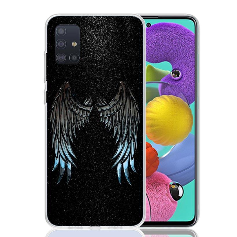 Angel Wings Feather Phone Case For Samsung Galaxy A52 A32 A22 A12 A02S A50S A30S A51 A31 AA71 Note 20 Ultra 10 S10 Plus Galaxy A