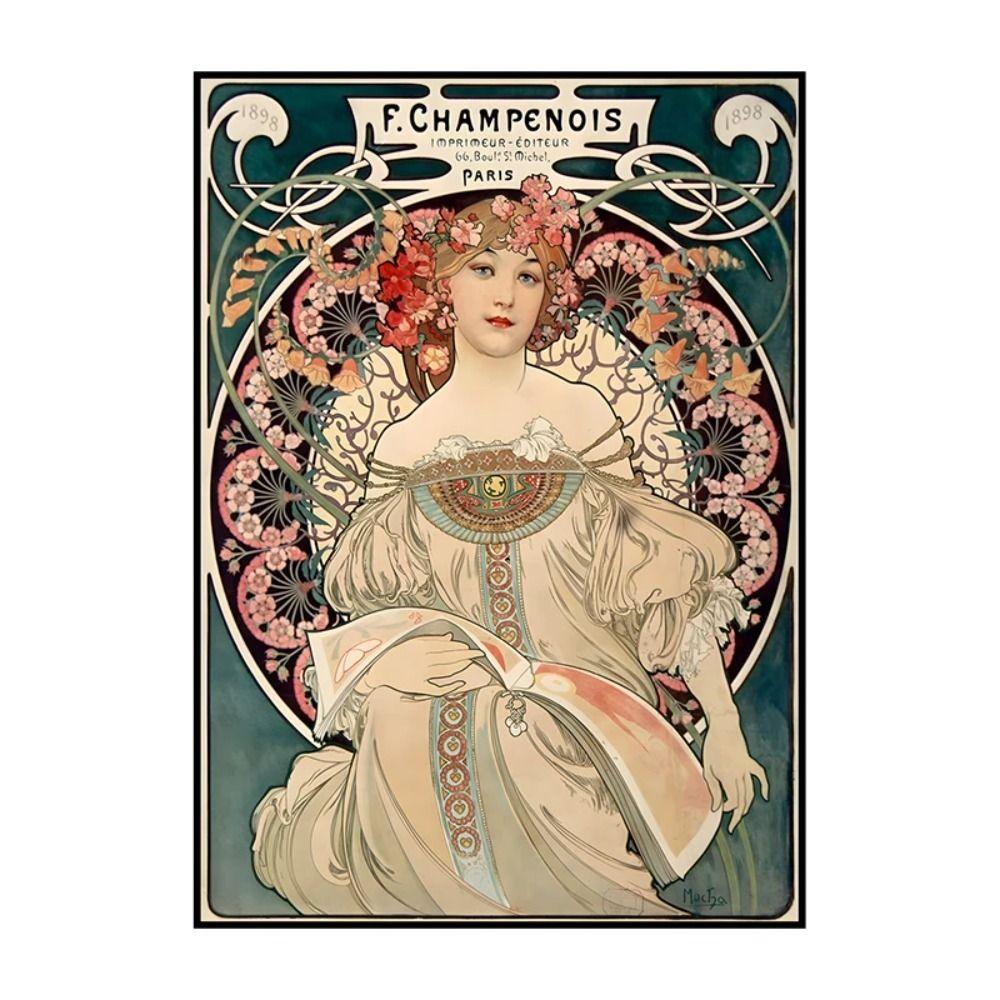 Vintage Art Nouveau Woman Tin Sign Retro Metal Panel Home Bar Cafe Decor