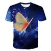Cross-border New Boys And Girls With The Same Parent-child T-shirt, Beautiful Butterfly 3D Printing Cool Loose Men's And Women's Short Sleeves