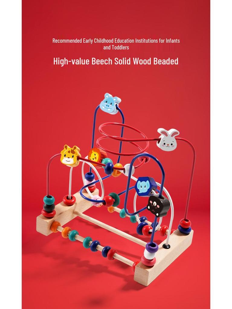 Multifunctional Beaded Building Blocks for Toddlers - Educational Stringing Toy for Boys & Girls Ages 0-3