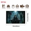 2D flat 1 piece Gothic hooded skull banner suitable for Halloween themed decoration