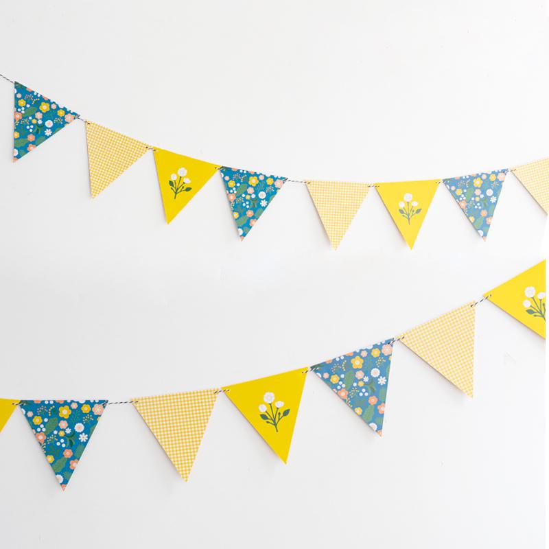 Треугольные цветные бумажные флажки для детского дня рождения, кемпинга, комнаты и декорации с фламинго