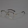Danyang Two-Tone IP Plated Browline Glasses: Men's Pure Titanium High-Power Myopia Eyeglasses with Thick Rim and Acetate Frame.