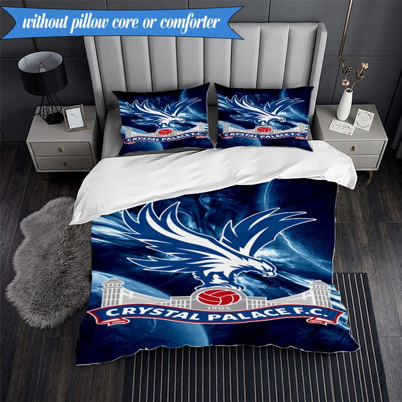 3PCS Crystal Fc Crest Printed Soft Bedding Set,Including 1pc Duvet Cover And 2pcs Pillowcases Perfect for Bedroom, Dormitory, Fan gift