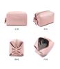 Rownyeon Portable Makeup Cute Ribbon Korean PU Birthday Gift Pouch, Design, Compact, Multi-Compartment, Style, Water-Repellent Leather, Mini, Small,