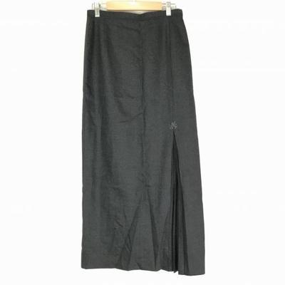 Made In Japan Itariya Slit Long Skirt 9 M Dark Gray Side Zipper Bijou Italiya(USED)