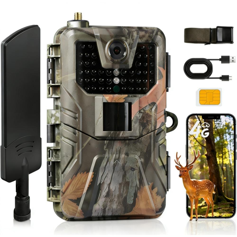 

4G 120MP APP Trail Camera 4K Live Broadcast FREE Cloud Service Hunting Photo Traps Wildlife Cameras Night Vision HC900PRO колір хурми