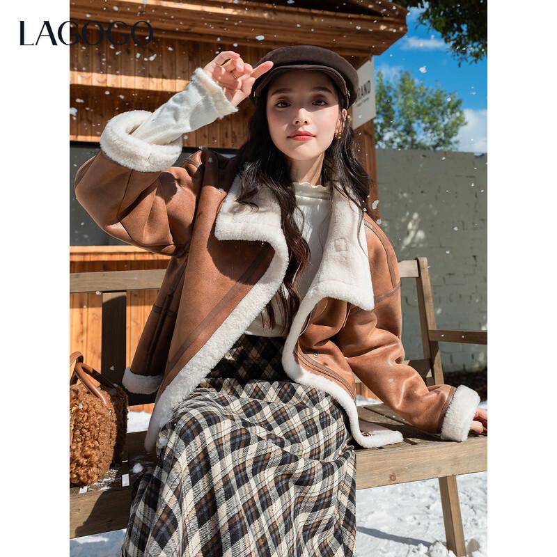 LAGOGO Women's Faux Shearling Coat