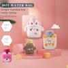 Trendy New Style Water-Filled Hot Water Bottle with Rabbit Fur, Single-Hand Insert Hand Warmer, Cute Cartoon Water-Filled Hot Water Bag for Students