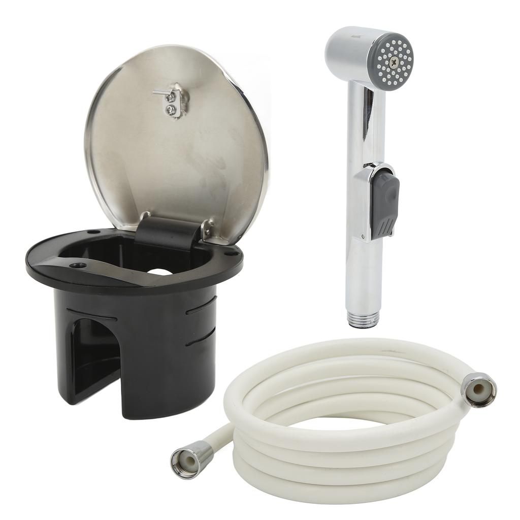 Transom Shower Kit 316 Stainless Steel High Polished 8ft Hose Retractable for RV Yachts