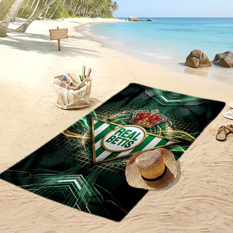 Real Betis Football Print Beach Towel, Large Soft Quick Dry Towel for Beach Camping Swimming