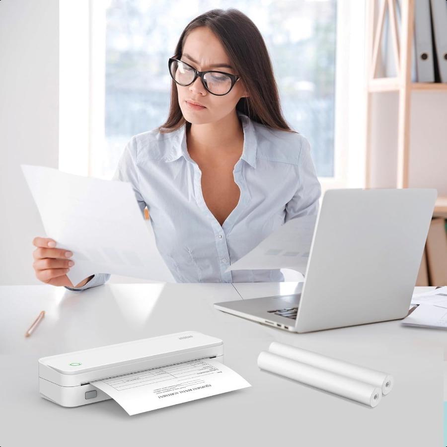 

Бумага для термопринтера QuickDry формата US Letter 8,5 x11 4 рулона Совместима с портативными принтерами Gloryang и PDA4 United States