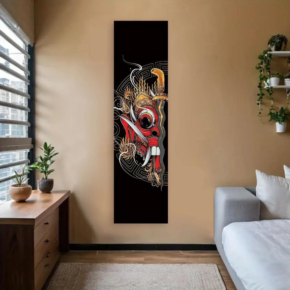 VIKAMA Wall Hanging Tapestry Aesthetic Japanese Wave Art Beach Home Decor Vintage Red Sun and Ocean Canvas Wall Print