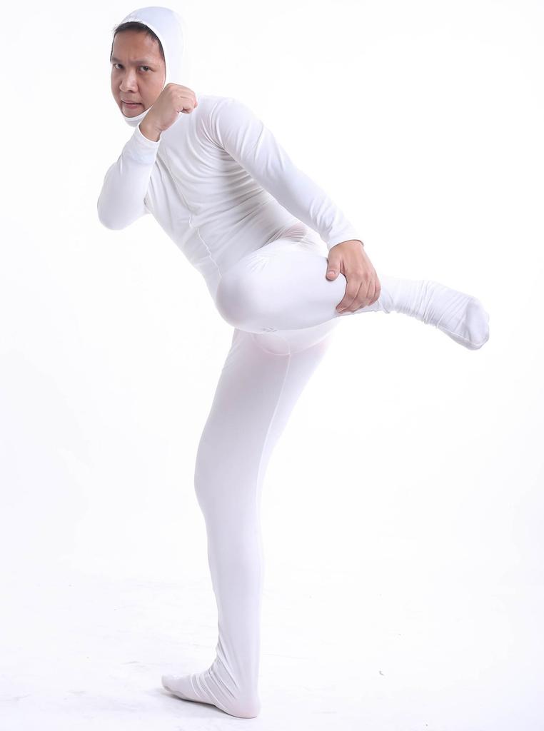 Omoshiro Club Zentai XXS Fits 120cm To 130cm Open Kigurumi Costume, Full-Body Suit, White, Children's Size, Tall, Face, (SS03-2H)