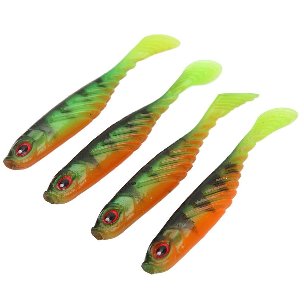 4 buc AR48 75mm3.2g Momeală moale cu coadă T Culori duble Naluci artificiale de pescuit Wobbler EchipamentPard