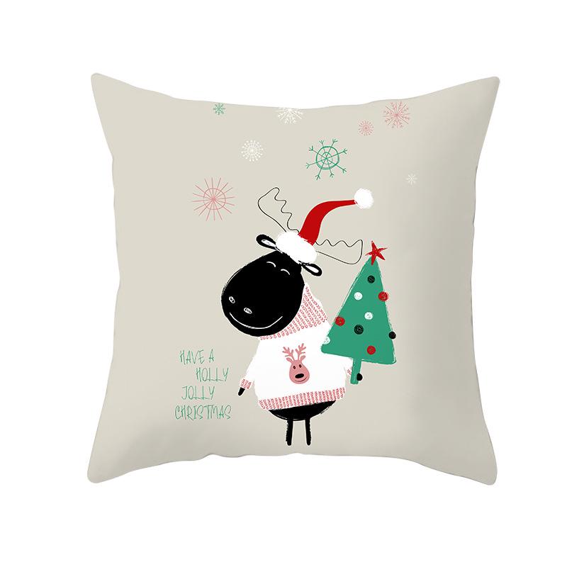 

Наволочки с рождественским принтом, мультяшные животные, трансграничные домашние чехлы для диванных подушек, прикроватные подушки для спальни 40x40cm