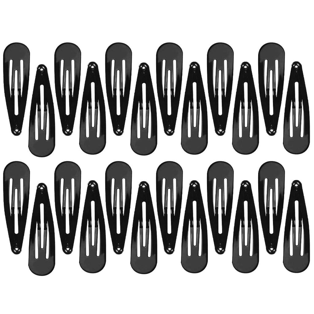 Multibrite Tic Tac Hair Clips for Women, Girls, Kids Pack of 24 Matte Black 5cm Medium Size Tik Tak Pin Clips, Korean Hair Accessories for Secure H