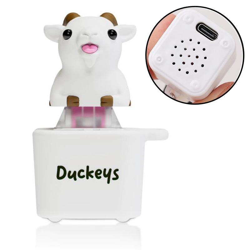 Anti-Stress Schreeuwende Geit Kat Kikker Eend Sleutelhanger LED-Lichtgevend Fidget Knop Cartoon Schattig Dier Oplaadbare Geluid Makende Sleutelhanger roze