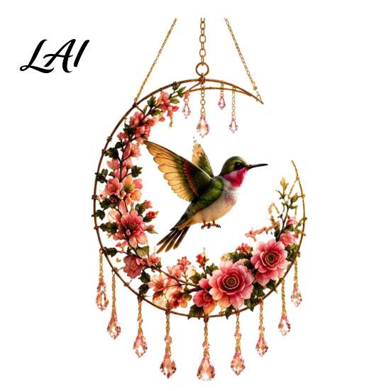 Stained Glass Style Suncatchers Acrylic Flower Bird/Butterfly Crystal Sun Catcher Decorative Hanging Ornament for Window Living Catcher Room Bedroom