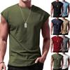 Pánské letní nové ležérní všestranné bez rukávů volné jednobarevné tílko