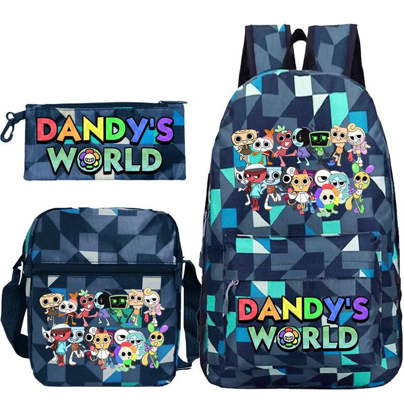 Dandy's World Game Merchandise Printed Primary and Secondary School Schoolbag Three-piece Popular Children's Backpack