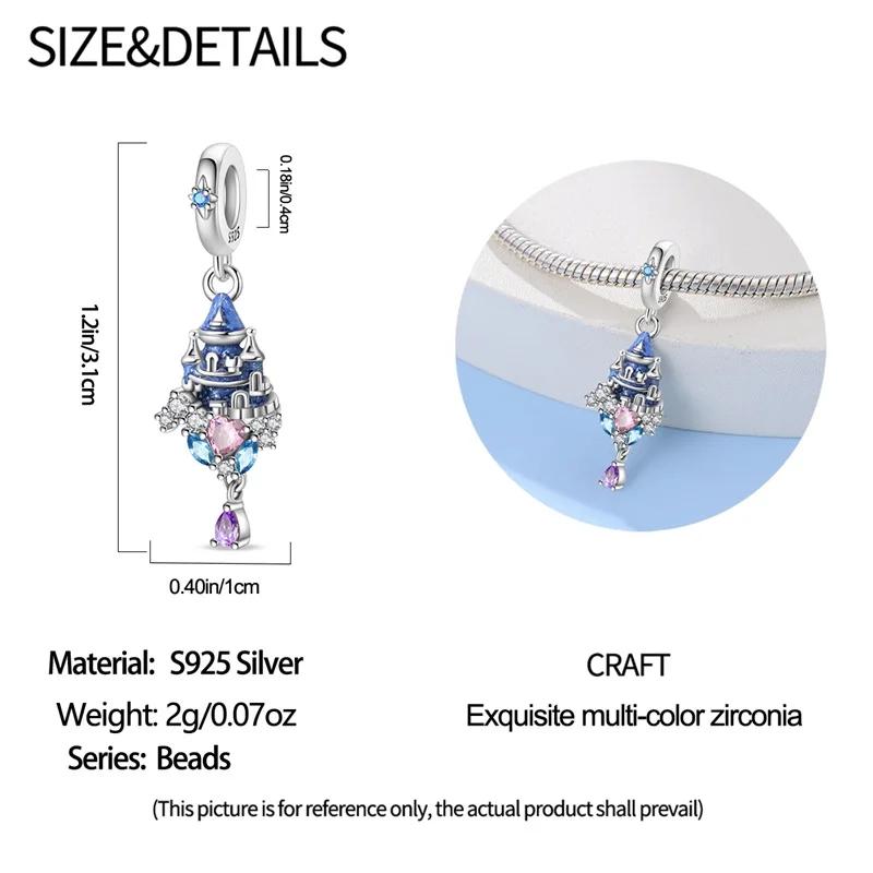 Copper Purple Series Crystal Castle Bear Trojan Pendant Dark Night Butterfly Beads Charms Fit Bracelets Diy Jewelry