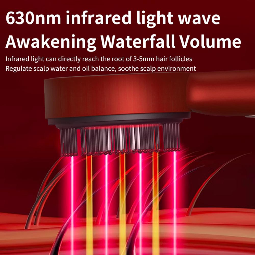 Electric Vibration Head Massage Comb Red Light Therapy Hair Growth Oil Liquid Applicator Hair Follicle Comb Scalp Massager Brush