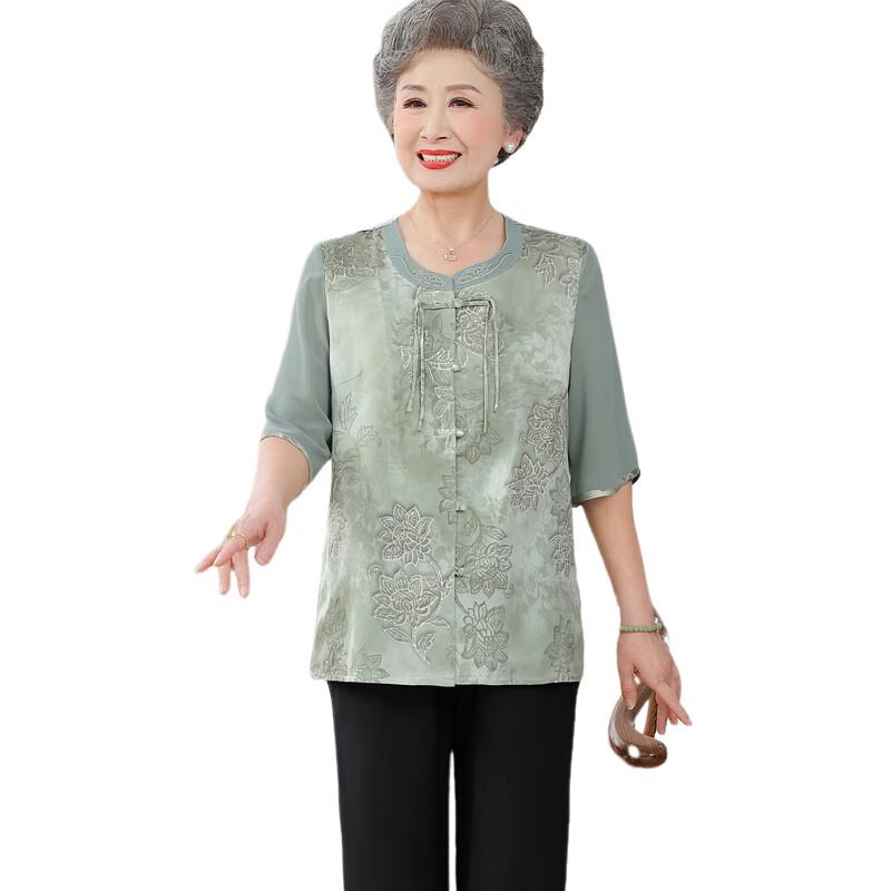 New Chinese Style Two-Piece Set for Elderly Women