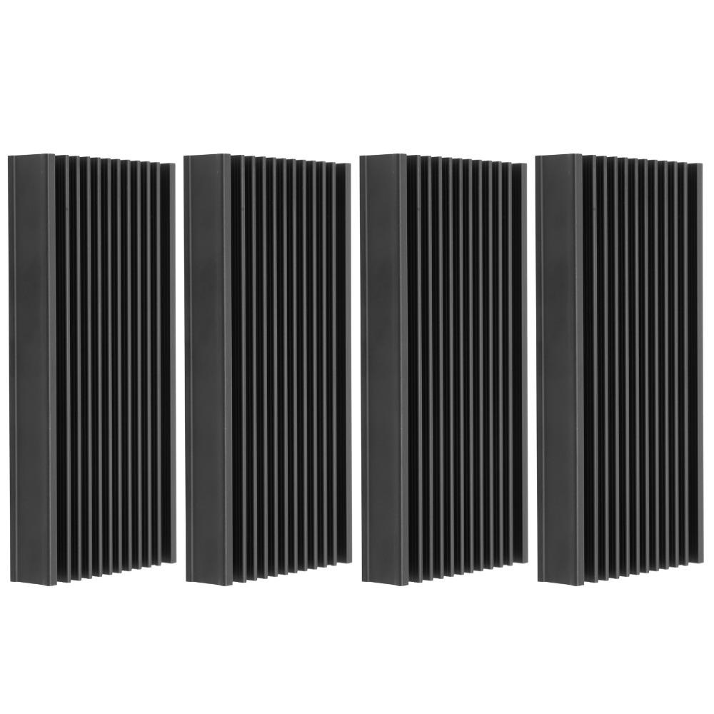 4Pcs 100*50*12.7mm Heat Sink Black Heat Sink Chip Heat Diffusion Fin Black Heat Sink  Chip Cooling