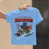 Dragon Tamer Summer Tshirt  Boys Sports Shirt  Girls Casual Top  Cartoon Print  Childrens Pure Cotton Short Sleeve Shirt