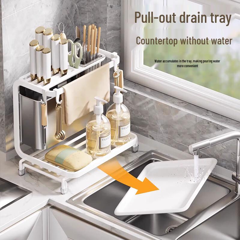 Multifunctional Kitchen Knife and Chopping Board Rack
