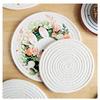 3pcs Green Rabbit Round Thermal Insulation, Kitchen Accessories,Pad Retro Home Dining Pad Thermal Insulation Pot Pad Cute Cotton Tray Pad