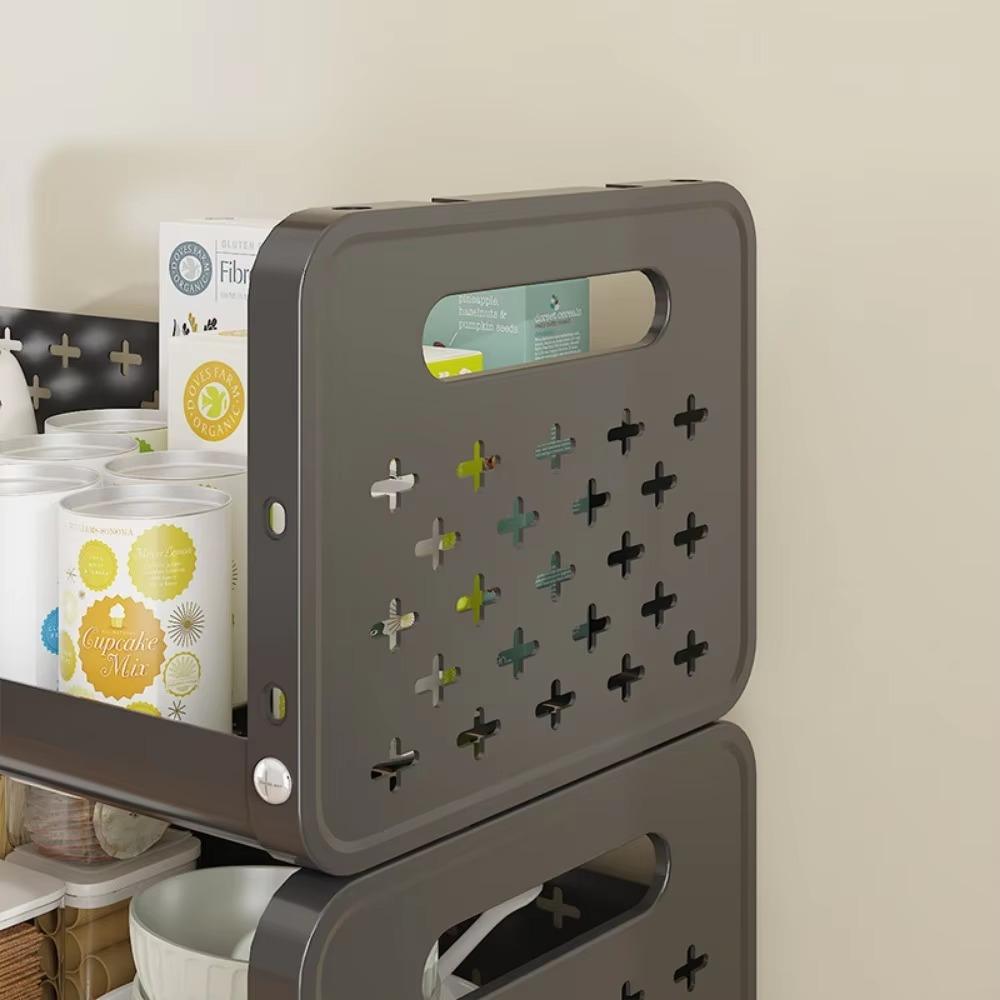 Kitchen Basket Storage Rack Multi-Storey Floor Standing Moveble Trolley Home Fruit Vegetables Moistureproof Practical Small Cart