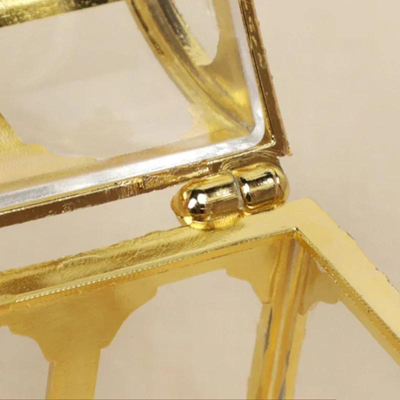 Vintage Transparent Pirate Treasure Storage Box Organizer Earrings Crystal Gem Jewelry Trinket Women Jewelry Display Travel Case