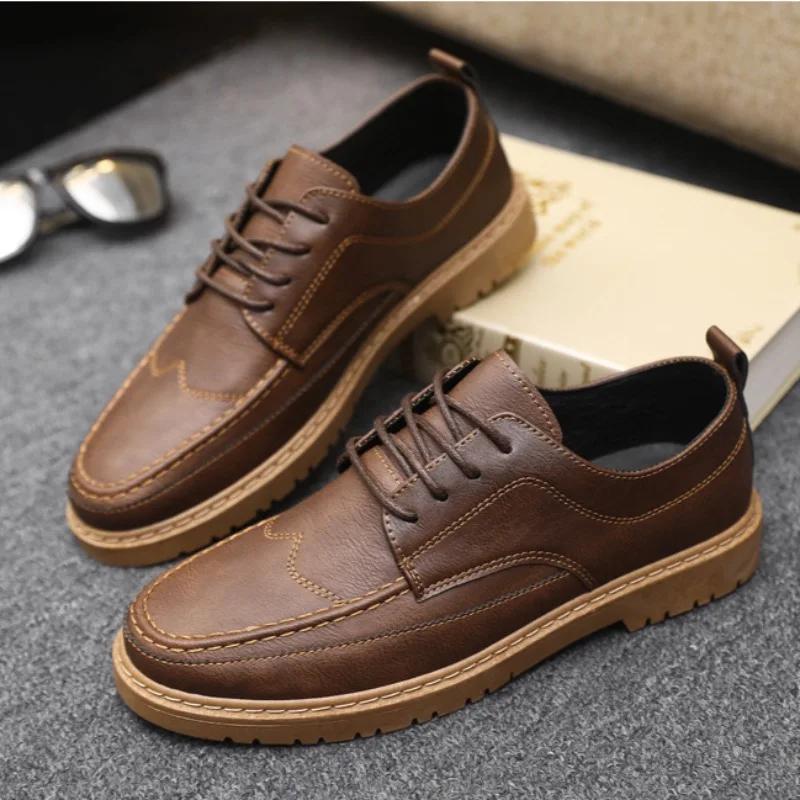 Men's Leather Casual Shoes Classic Business Dress Shoes New Comfort Flats Lace Up Oxford Shoes for Men Designer Loafers Zapatos