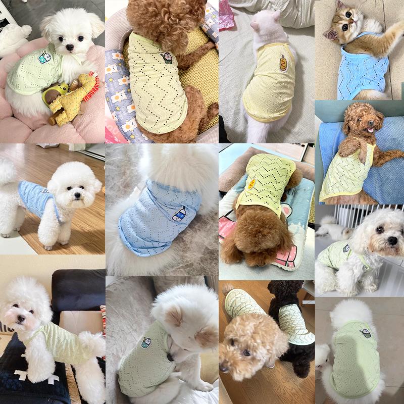 Summer Pet Clothes Dog Suspender Vest Cartoon Print Dog Shirt Chihuahua Bichon Breathable Vest Puppy Thin Clothing Pet Supplies