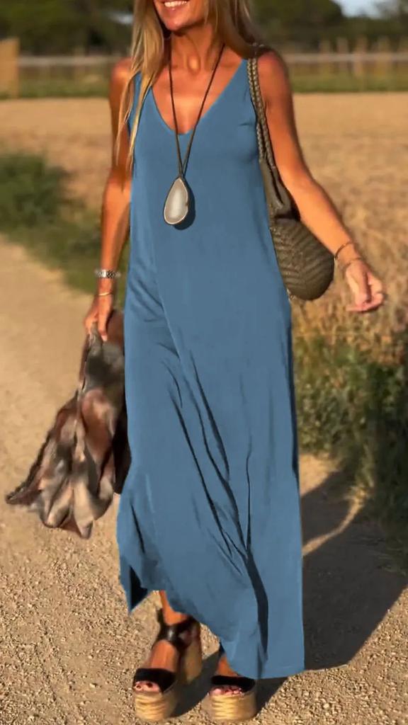 Womens Summer V Neck Tank Dress With Stripes And Beads For Casual Travel