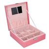 Pink Artificial Leather Jewelry Box Watch Jewelry Packaging Container Holder for Girls