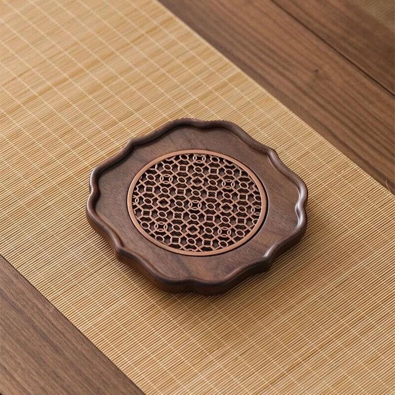 OLOEY Black Walnut Solid Wood Dry Steeping Tea Tray