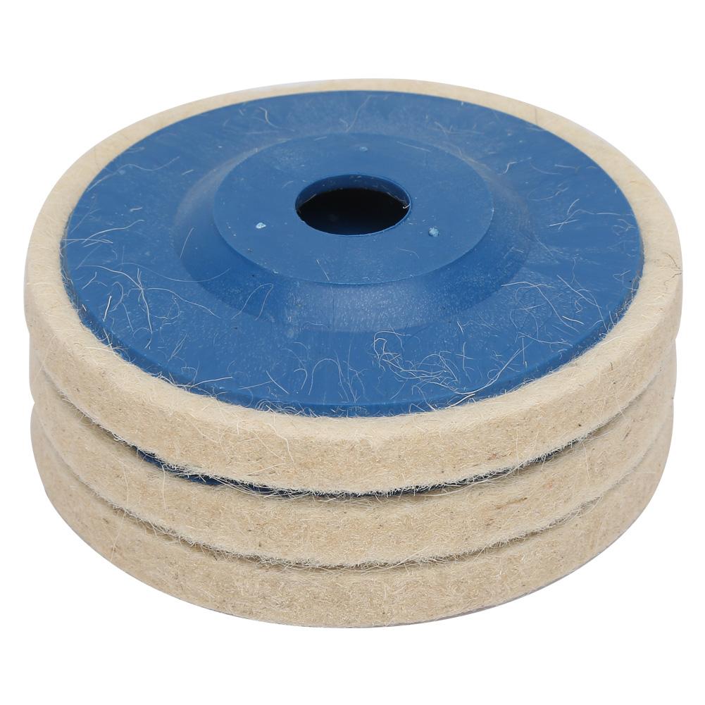 Popular Practical Angled Wool Wheel 4 Inch Wool Polishing Wheel Felt Disc Polishing 3 Pcs