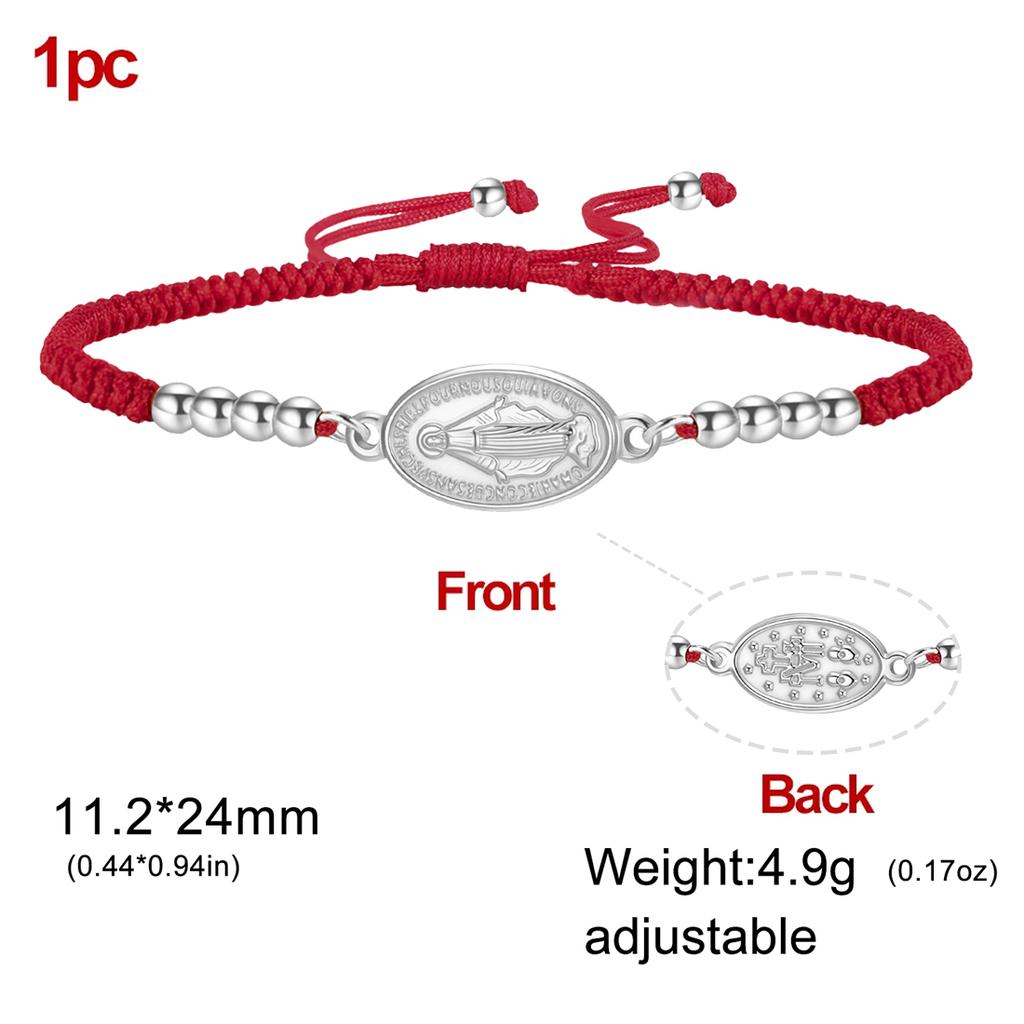 Virgin Mary Bracelets Stainless Steel Mysterious Talisman Bracelet for Women Men Double-sided Amulet Jewelry Gifts