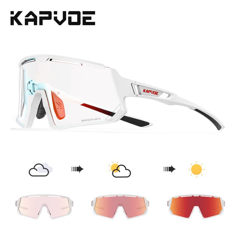 

Kapvoe Photochromic Cycling Glasses - Anti-UV Goggles for Men & Women, Day & Night Use.