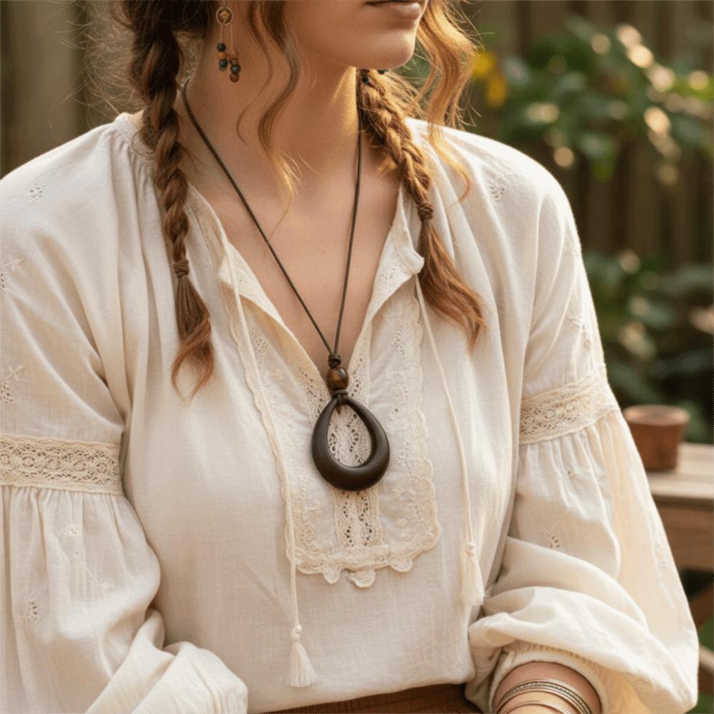 Nischen Design Lange Pulloverkette Boho Retro Halsaccessoire Neuer Kleidung Anhänger Damen Accessoires