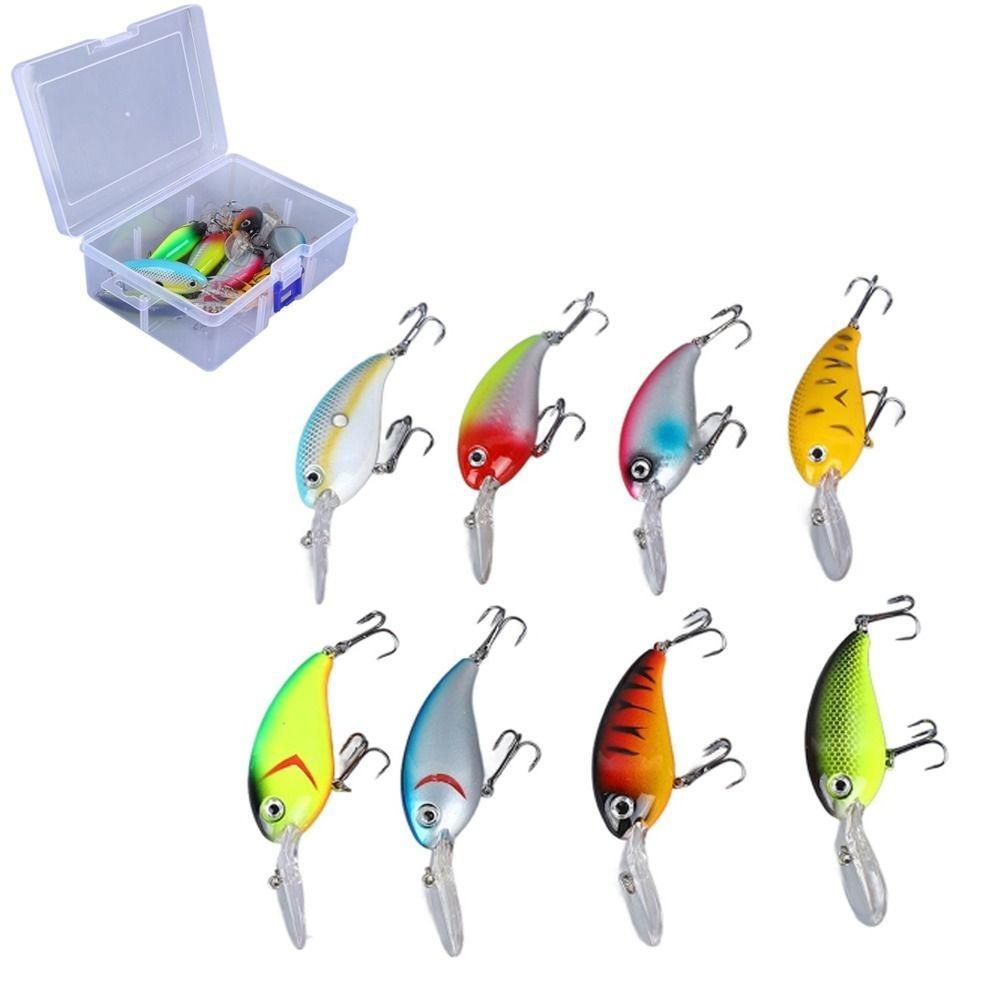 8PCS ABS Swimbaits Lures 10cm 14g Bass Fishing Lures Lifelike Crank Bait Freshwater Fishing