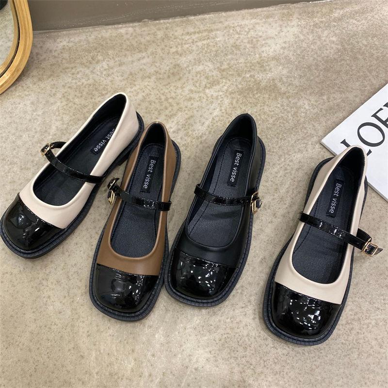 Design sense niche small leather shoes British style French retro small fragrant style leather shoes Mary Jane shoes single shoes early spring women's