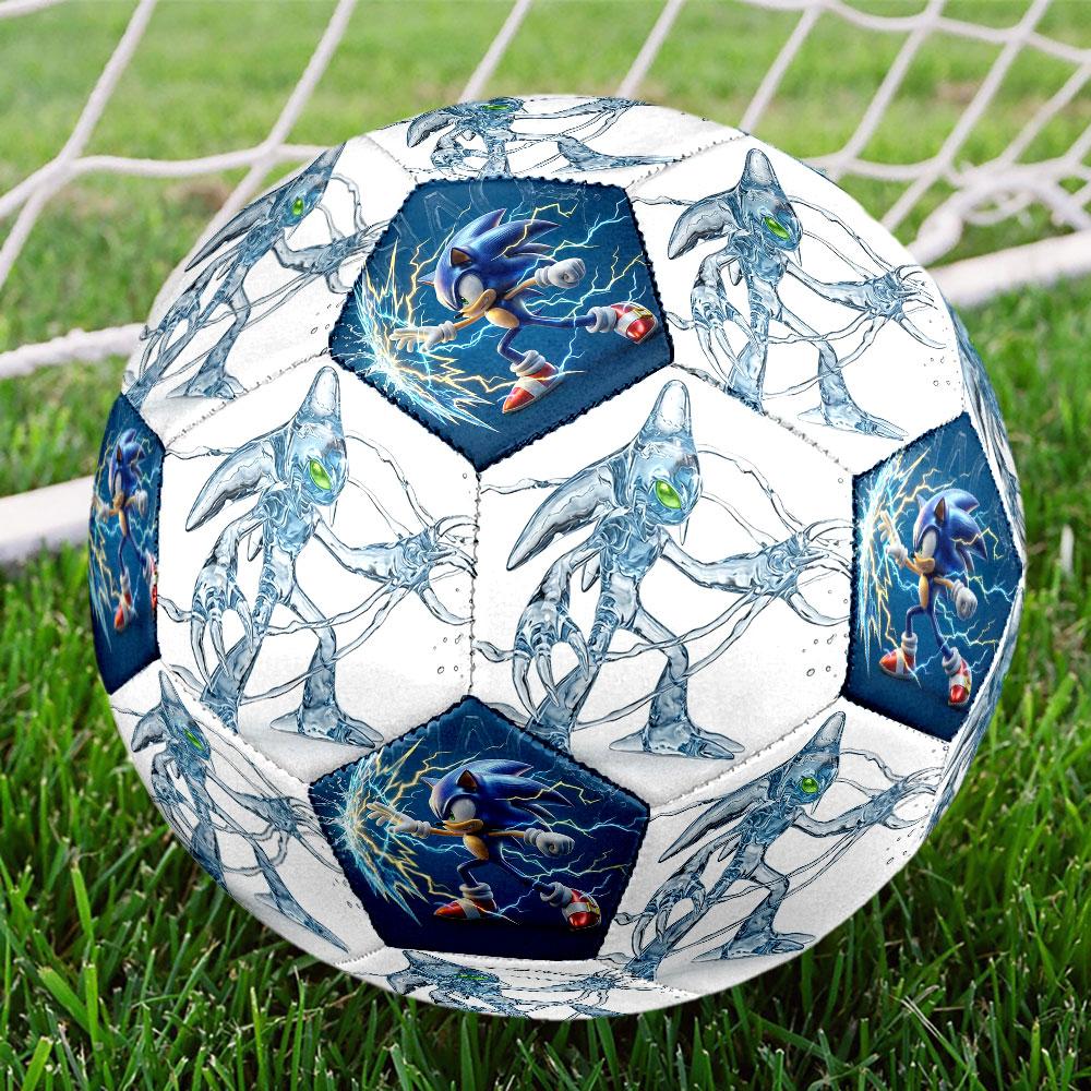 1pc Sonic the Hedgehog Soccer Ball Size 5 Indoor Soccer Ball Fashion Colorful Backyard Game - Great For Sports Fans Gift HE59