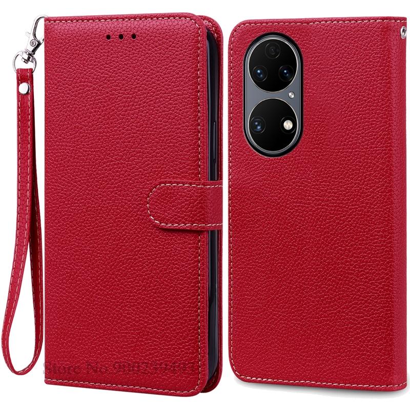 P50 P 50 Pro Case For Huawei P50 Case Leather Wallet Flip Case For Huawei P50 Pro Cover Soft Silicone Coque Fundas Shell