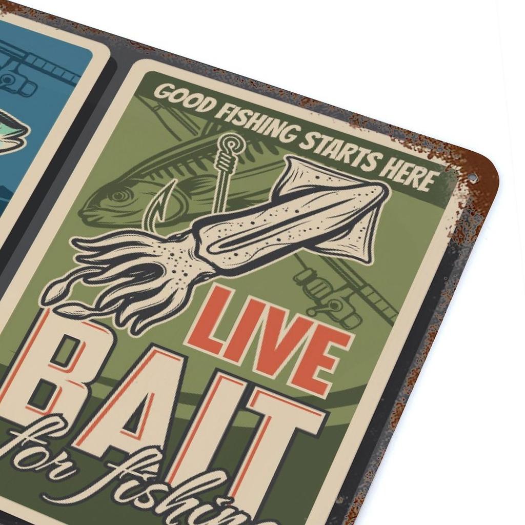 1-Pack Rust-finish Wall Signboard, 20×30cm and 30×40cm, Vintage Metal Decoration for Café, Garage or Family Room